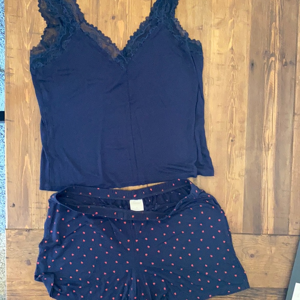 Soma cool nights PJ set Worn once Navy/ Red hearts